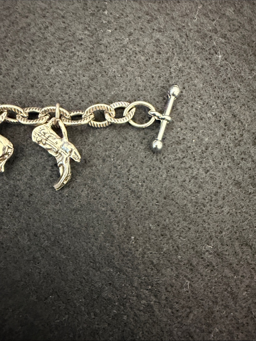 Silver-Tone Western Charm Bracelet with Turquoise Accents - Picture 8 of 10